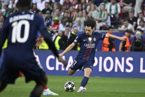 Vitinha homme du match en ligue des champions après le doublé du psg