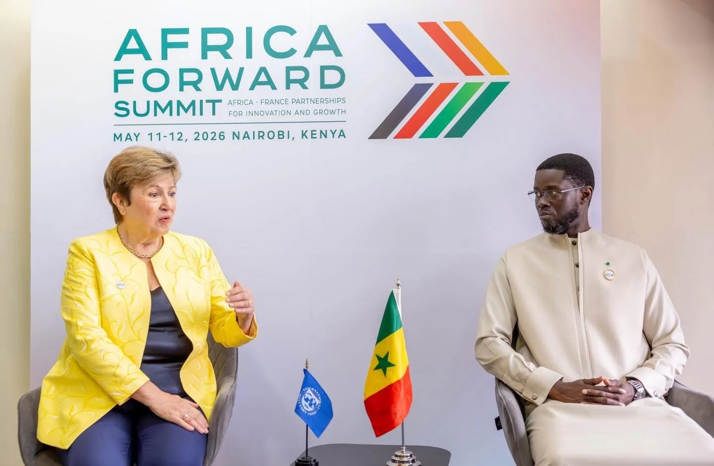 Kristalina Georgieva et Bassirou Diomaye Faye en discussion