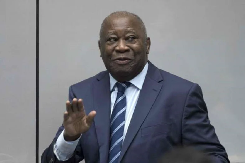 Laurent Gbagbo lors d'un discours devant ses partisans en Côte d'Ivoire