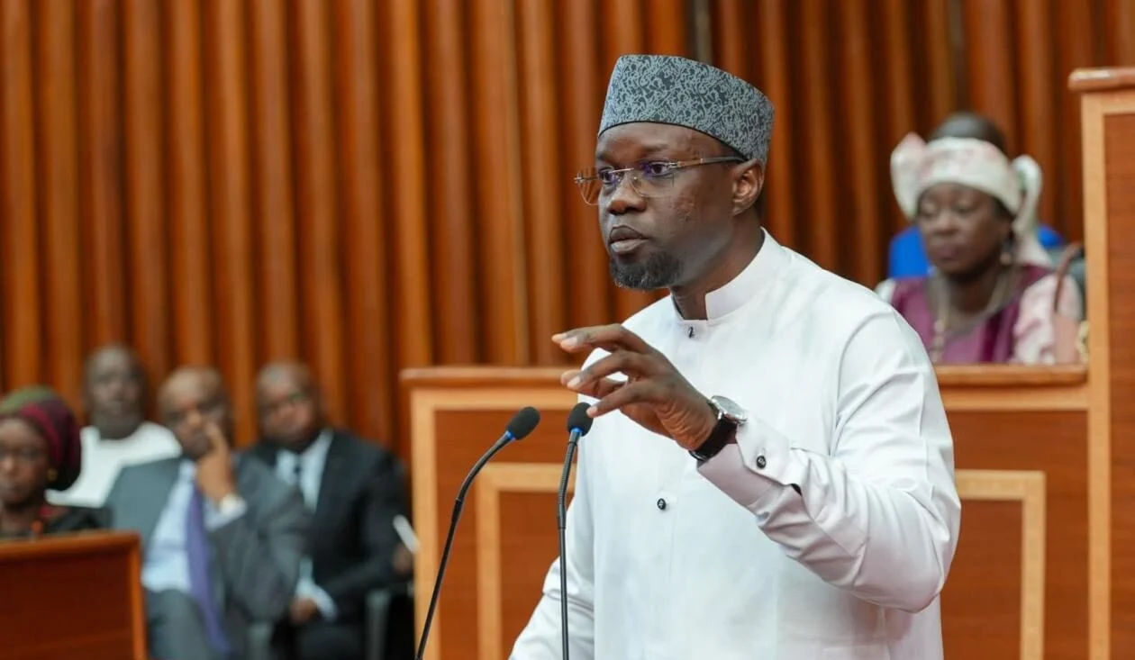 Ousmane Sonko s'exprimant à l'Assemblée nationale