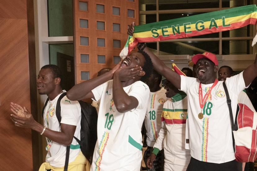 Accueil des supporters sénégalais à l'aéroport international de Ndiass au Sénégal