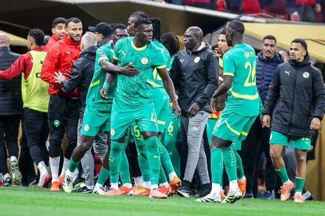 Scène de la finale de la CAN 2025 entre le Sénégal et le Maroc