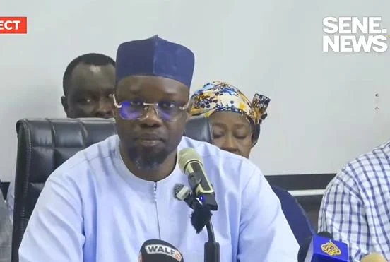 Ousmane Sonko lors d'une intervention publique au Sénégal Ousmane Sonko lors d'une intervention publique au Sénégal