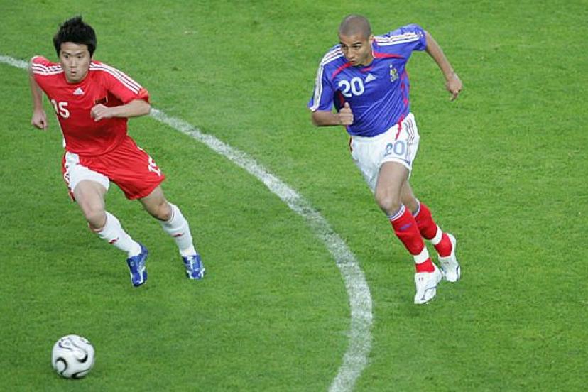 David Trezeguet lors du match de préparation à la Coupe du monde 2006 contre la Chine (P.Boutroux/L'Equipe)
