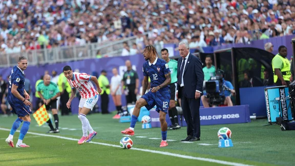 Bradley Barcola, joueur du PSG, en action