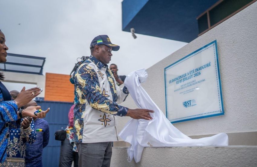 Le président Oligui Nguema lors de l'inauguration du data center à Nkok