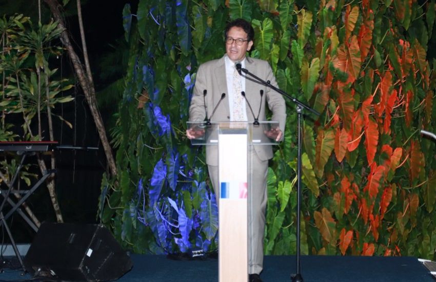 ambassadeur de France au Gabon Fabrice Mauriès lors d'un discours