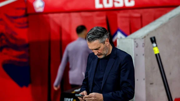 Olivier Létang, président du LOSC Lille, lors d'une conférence de presse