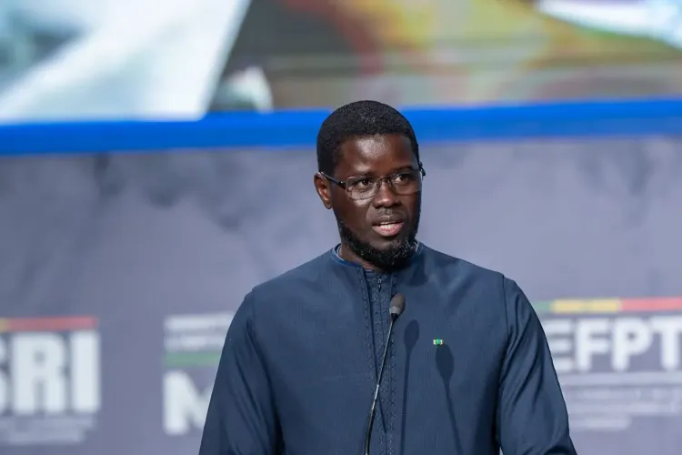 Le président sénégalais Bassirou Diomaye Faye lors de la présentation de son nouveau parti.