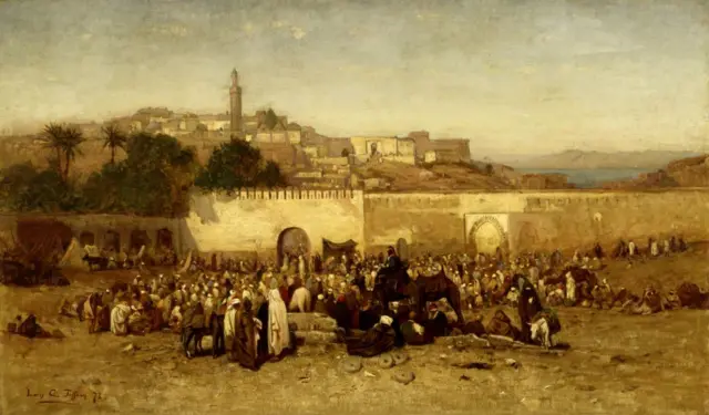 Marché traditionnel de Tanger au XIXe siècle