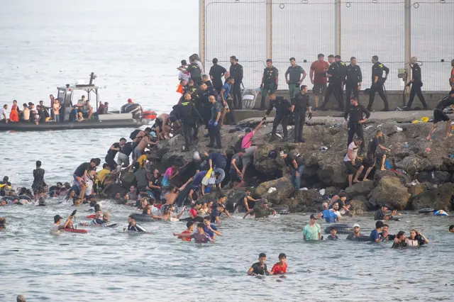 Frontière entre le Maroc et Ceuta lors de la crise migratoire