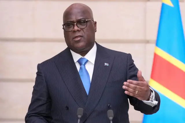 Félix Tshisekedi s'exprime lors d'une conférence de presse